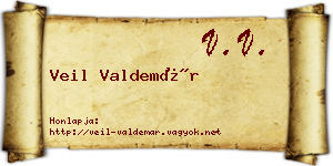 Veil Valdemár névjegykártya